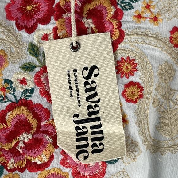 Savanna Jane Embroidered Top Womens 3X Floral Babydoll Boho Peasant Romantic NEW - Picture 7 of 16